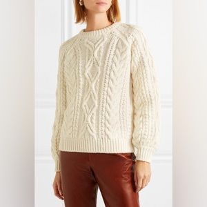 Maje Cableknit Chunky Wool Blend Sweater